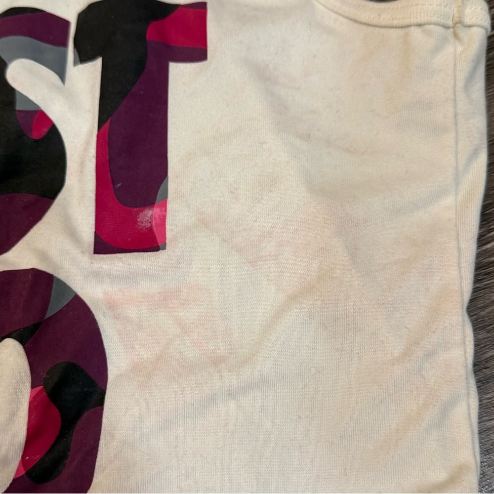 Nike White Tank Top with Pink and Black Graphic - Picture 3 of 8